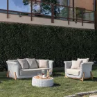 Mesa contenedor de jardín en teca y tejido de cuerda - Arjuna viadurini