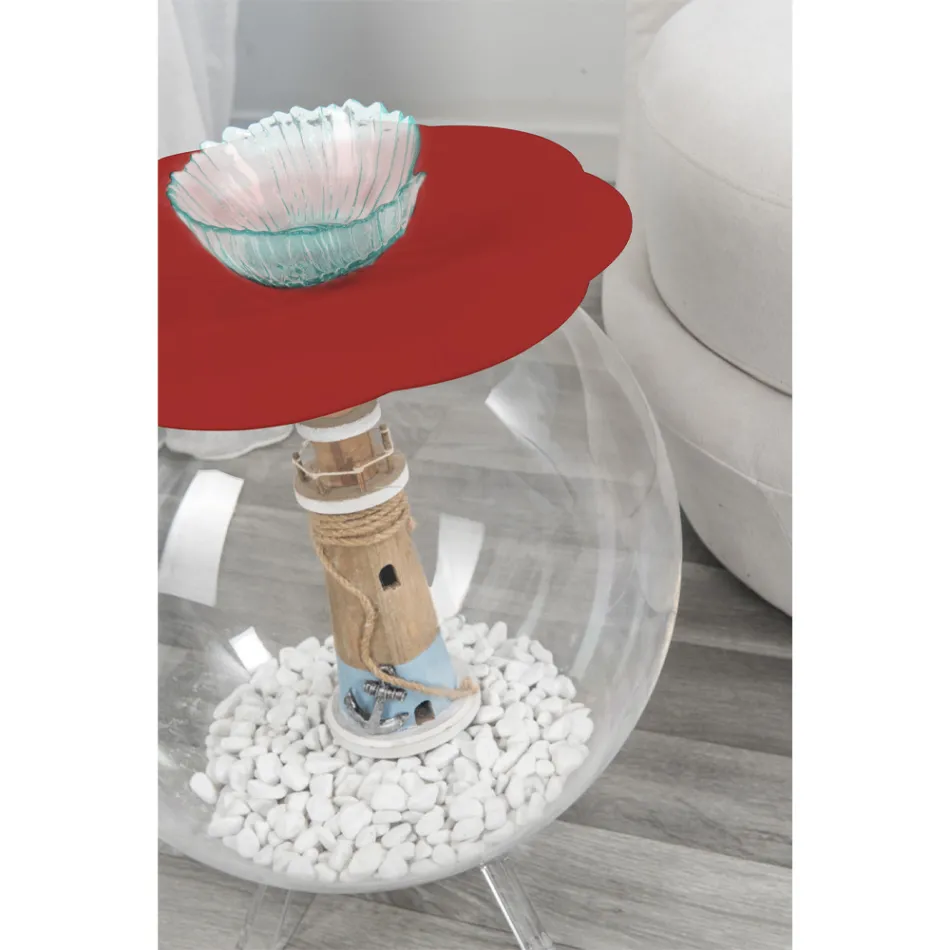 Mesa de centro / contenedor Biffy rojo redondo, diseño moderno hecho en Italia viadurini