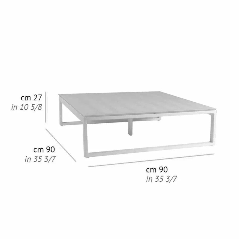 Mesa auxiliar de exterior de diseño cuadrado 2 dimensiones 3 acabados - Julie viadurini