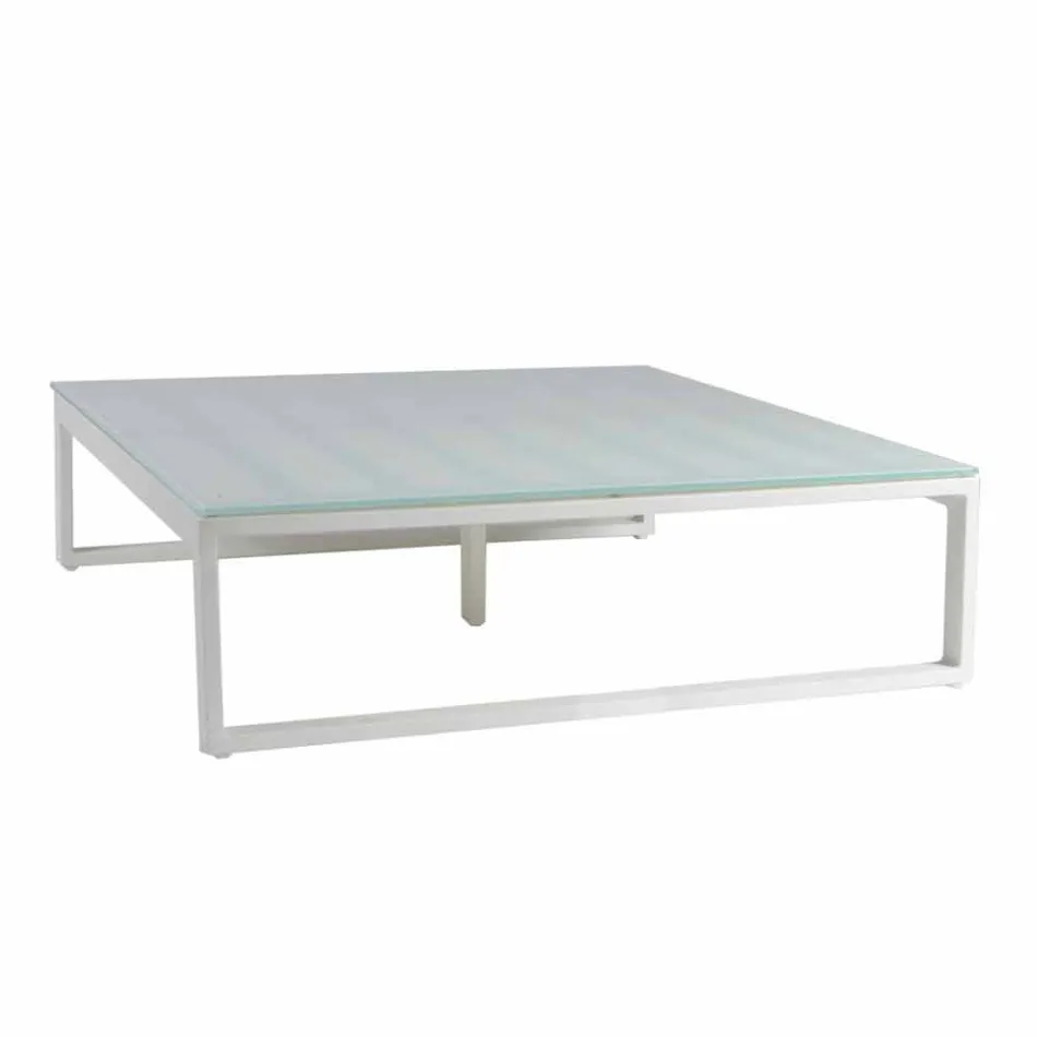 Mesa auxiliar de exterior de diseño cuadrado 2 dimensiones 3 acabados - Julie viadurini