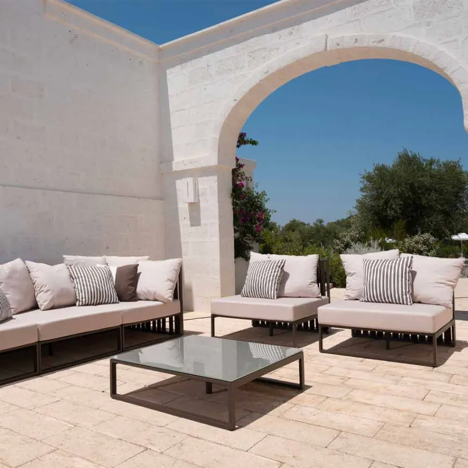 Mesa auxiliar de exterior de diseño cuadrado 2 dimensiones 3 acabados - Julie viadurini