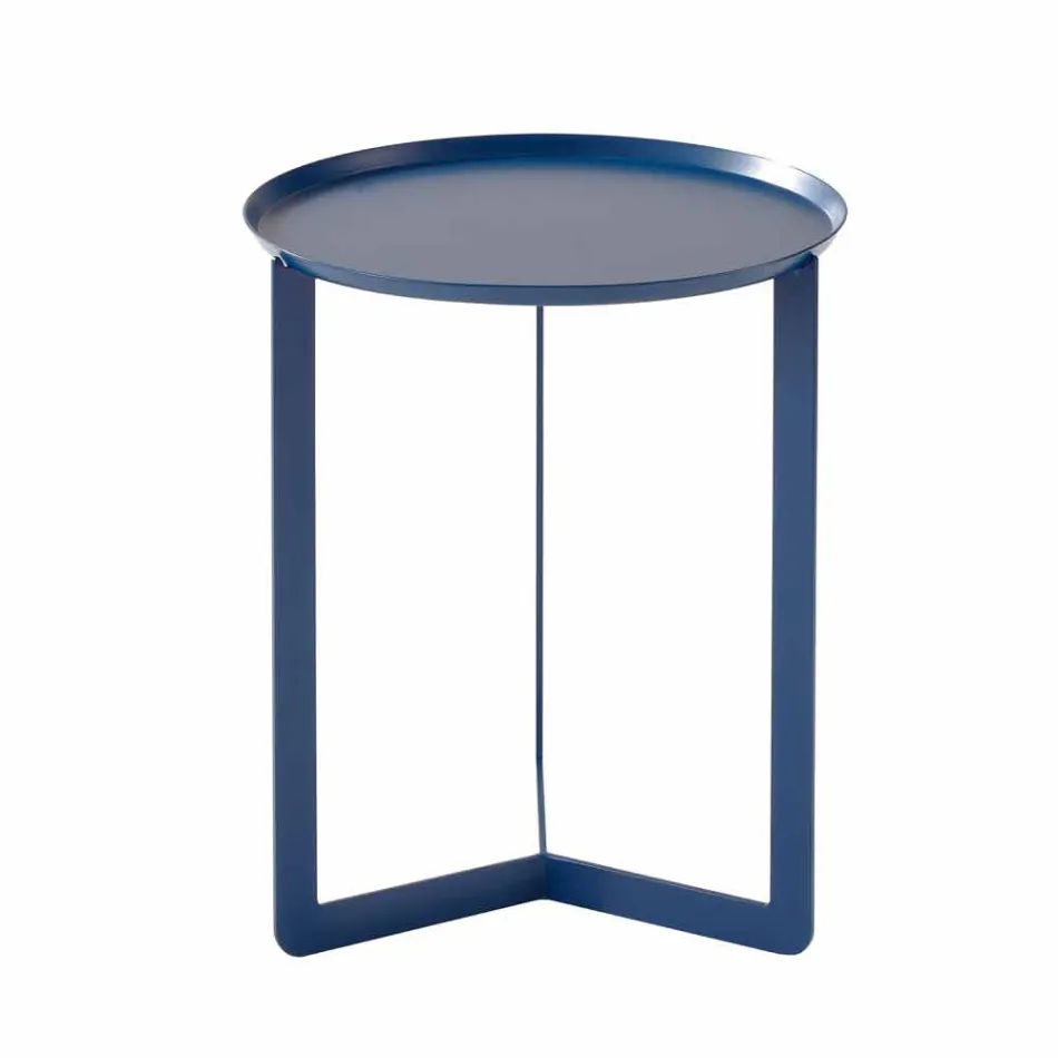 Mesa de centro redonda de diseño para salón en metal coloreado - Stephane viadurini