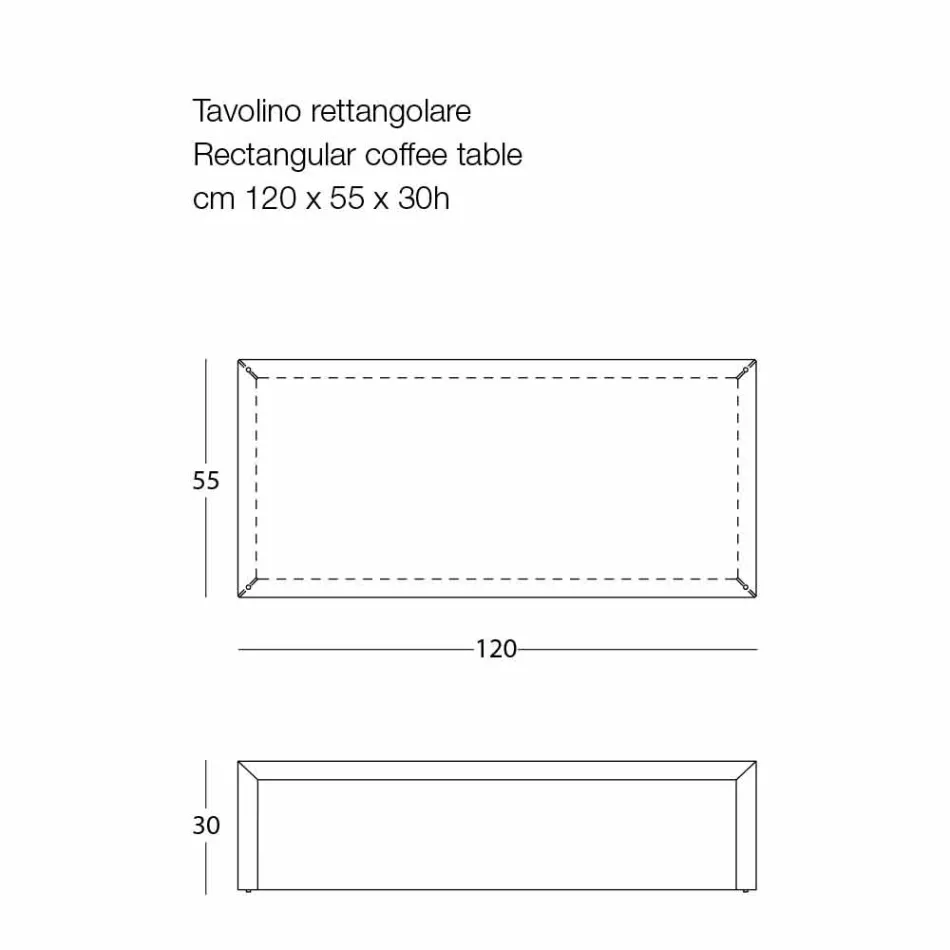 Mesa de centro para salón en acero coloreado, diseño moderno - Josyane viadurini