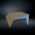 Mesa de centro en dos tonos de diseño de metal láser café cortado Ruche viadurini