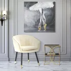 Mesa de centro de hierro con acabado dorado con tapas de vidrio negro - Serpico viadurini