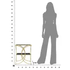 Mesa de centro de hierro con acabado dorado con tapas de vidrio negro - Serpico viadurini