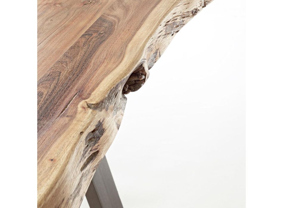 Mesa de centro hecha a mano en madera y acero Homemotion - Tancredi viadurini