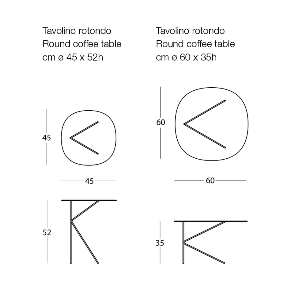 Mesa de centro de metal coloreado de alta calidad Made in Italy - Olesya viadurini