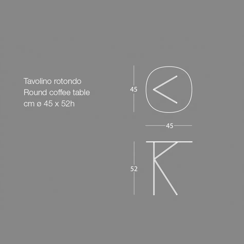 Mesa de centro redonda de metal, diseño en varios colores y 2 tamaños - Olesya viadurini