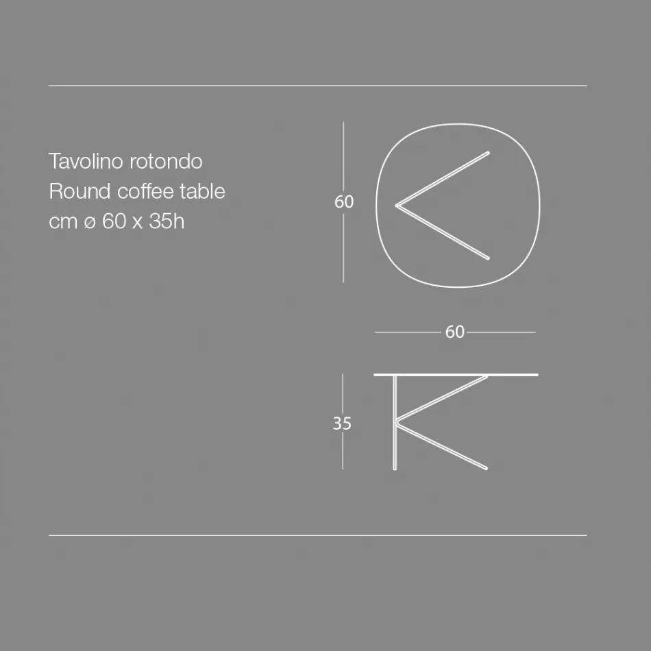 Mesa de centro redonda de metal, diseño en varios colores y 2 tamaños - Olesya viadurini