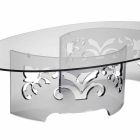 Mesa de centro de plexiglás transparente o ahumado con base decorada - Crassus viadurini