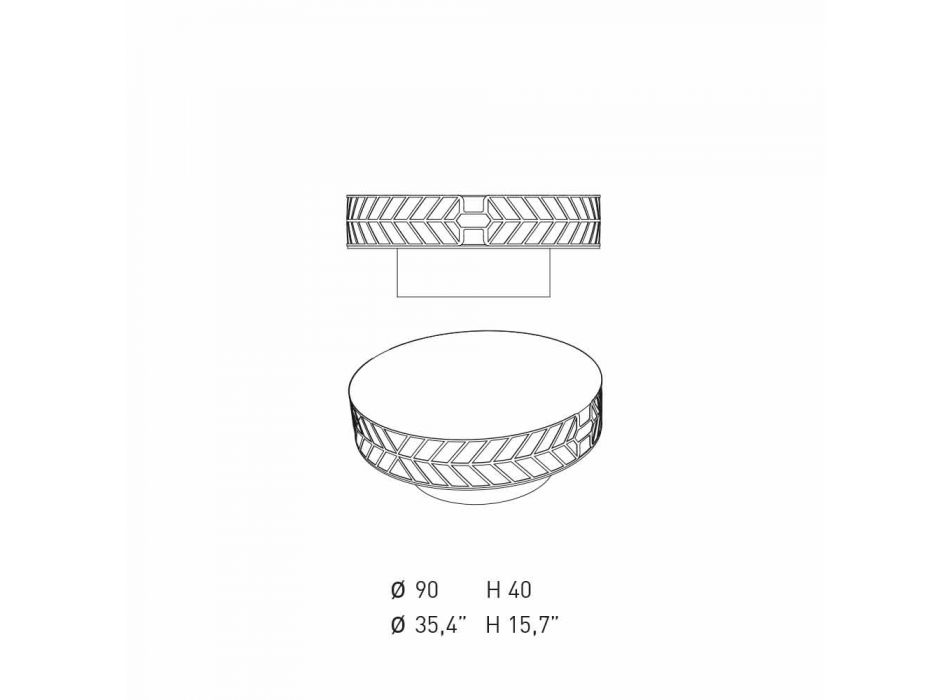 Mesa baja moderna de diseño azul o burdeos con anillo - Lok viadurini