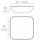 Mesa de centro de exterior Pondow Vondom, diseño moderno, 67x67 cm viadurini