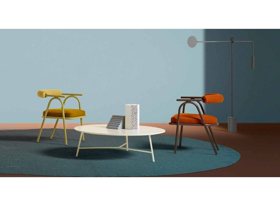 Mesa de centro colorida moderna de diseño redondo para sala de estar - Boogie viadurini