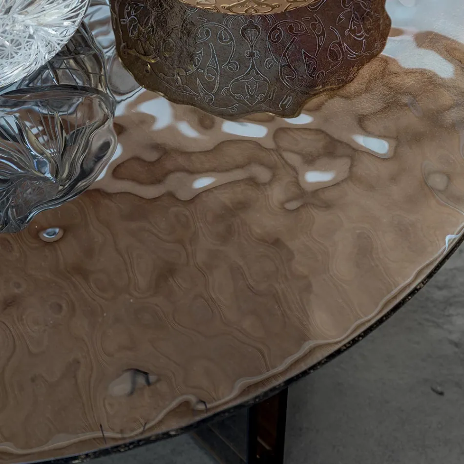 Mesa de Centro Redonda de Cristal para Salón Diseño 3 Tamaños - Imolao viadurini