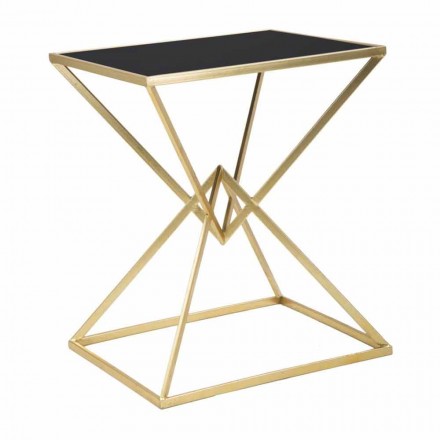 Mesa de centro rectangular de diseño en hierro y vidrio - Rosie viadurini