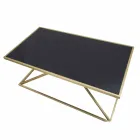 Mesa de centro rectangular de diseño moderno en hierro y vidrio - Maggie viadurini