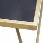 Mesa de centro rectangular de diseño moderno en hierro y vidrio - Maggie viadurini