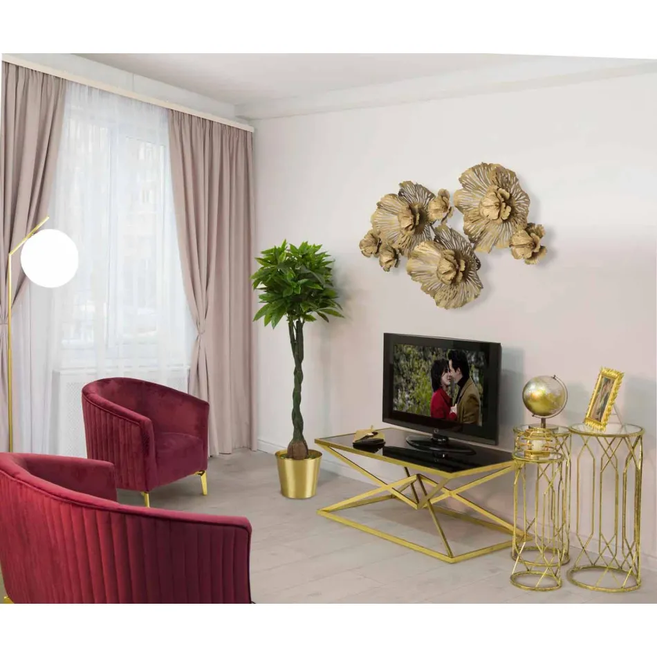 Mesa de centro rectangular de diseño moderno en hierro y vidrio - Maggie viadurini