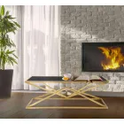 Mesa de centro rectangular de diseño moderno en hierro y vidrio - Maggie viadurini