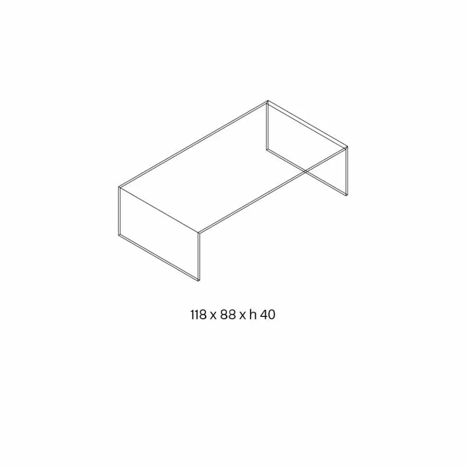 Mesita rectangular de vidrio extraligero Made in Italy - Nodino viadurini