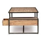 Mesa de centro para salón en acero y madera de acacia Homemotion - Cristoforo viadurini