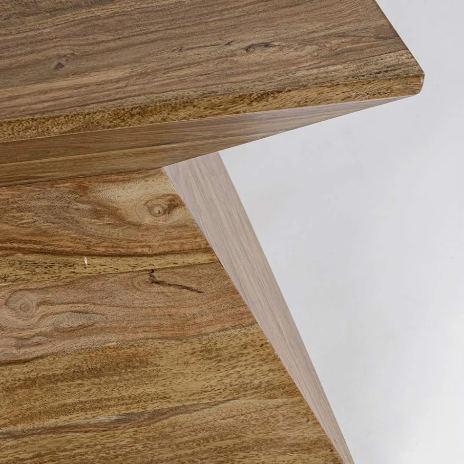 Mesa de centro piramidal de madera de sheesham de Homemotion - Torrice viadurini