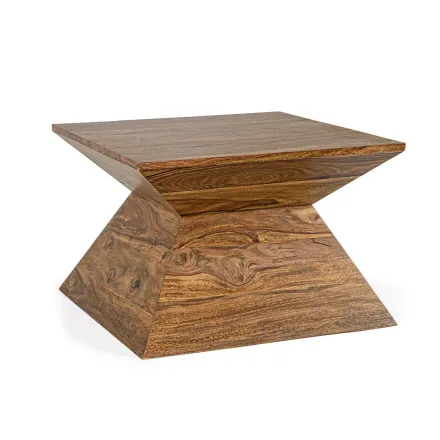 Mesa de centro piramidal de madera de sheesham de Homemotion - Torrice viadurini