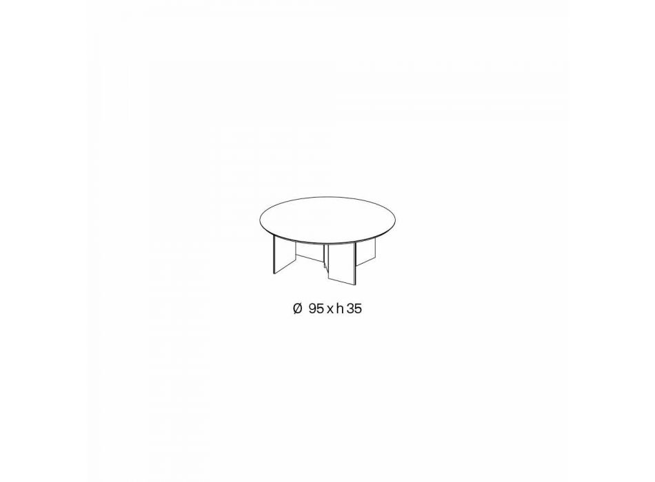 Mesa de centro redonda con tapa de cerámica y patas de vidrio ahumado - Aleatorio viadurini