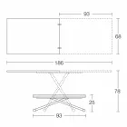 Mesa de centro moderna transformable en madera y metal Made in Italy - Gabri viadurini