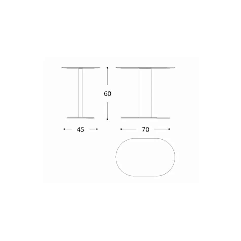 Mesa de centro exterior de aluminio y acero Made in Italy - Plinto by Varaschin viadurini