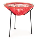 Mesa de centro de acero para exterior con tapa de cristal de diseño - Spumolizia viadurini