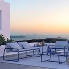 Mesa de centro al aire libre de metal coloreado de alta calidad Made in Italy - Karol viadurini