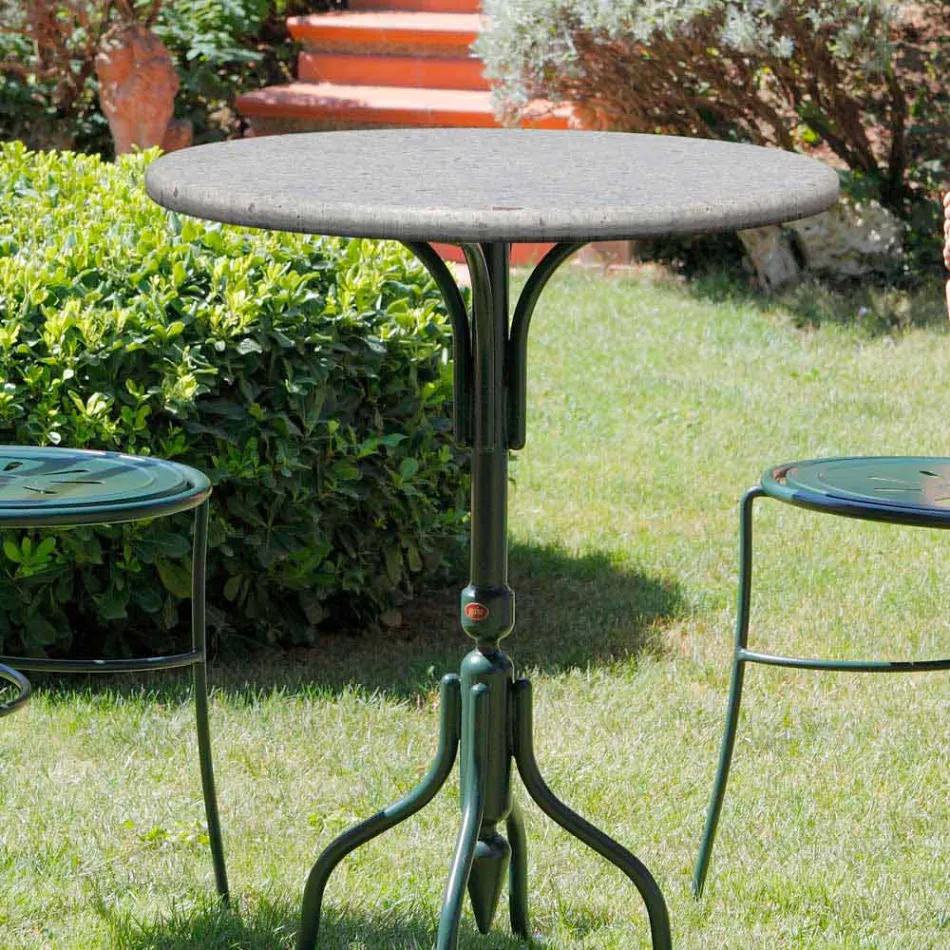 Mesa de centro de piedra para exterior hecha a mano en Italia - Livigno viadurini