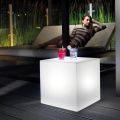 Mesa de centro brillante para exteriores en polietileno blanco Made in Italy - Derti
