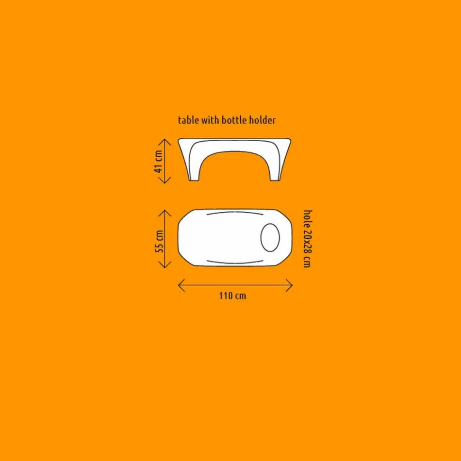 Mesa de centro para exterior o interior con espumantiera, diseño de 2 piezas - Lily by Myyour viadurini