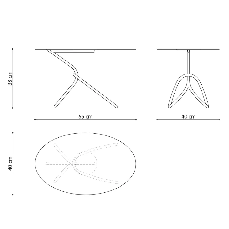 Fina mesa de centro para exterior en metal pintado Made in Italy - Lübeck viadurini