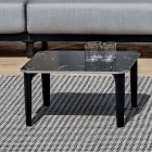 Mesa de centro de exterior cuadrada en aluminio y gres de alta calidad - Filomena viadurini