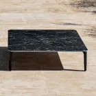 Mesa de centro de exterior cuadrada en aluminio y gres de alta calidad - Filomena viadurini