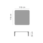 Mesa de centro de exterior cuadrada en aluminio y gres de alta calidad - Filomena viadurini