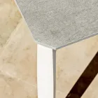 Mesa de centro de exterior cuadrada en aluminio y gres de alta calidad - Filomena viadurini