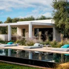 Mesa de centro de exterior cuadrada en aluminio y gres de alta calidad - Filomena viadurini