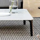 Mesa de centro de exterior cuadrada en aluminio y gres de alta calidad - Filomena viadurini