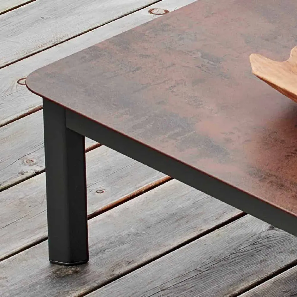 Mesa de diseño exterior Varaschin System en aluminio pintado. viadurini