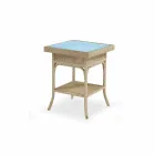 Coffee Garden 56x56 cm de polietileno tejido a mano Chad viadurini