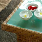 Coffee Garden 56x56 cm de polietileno tejido a mano Chad viadurini