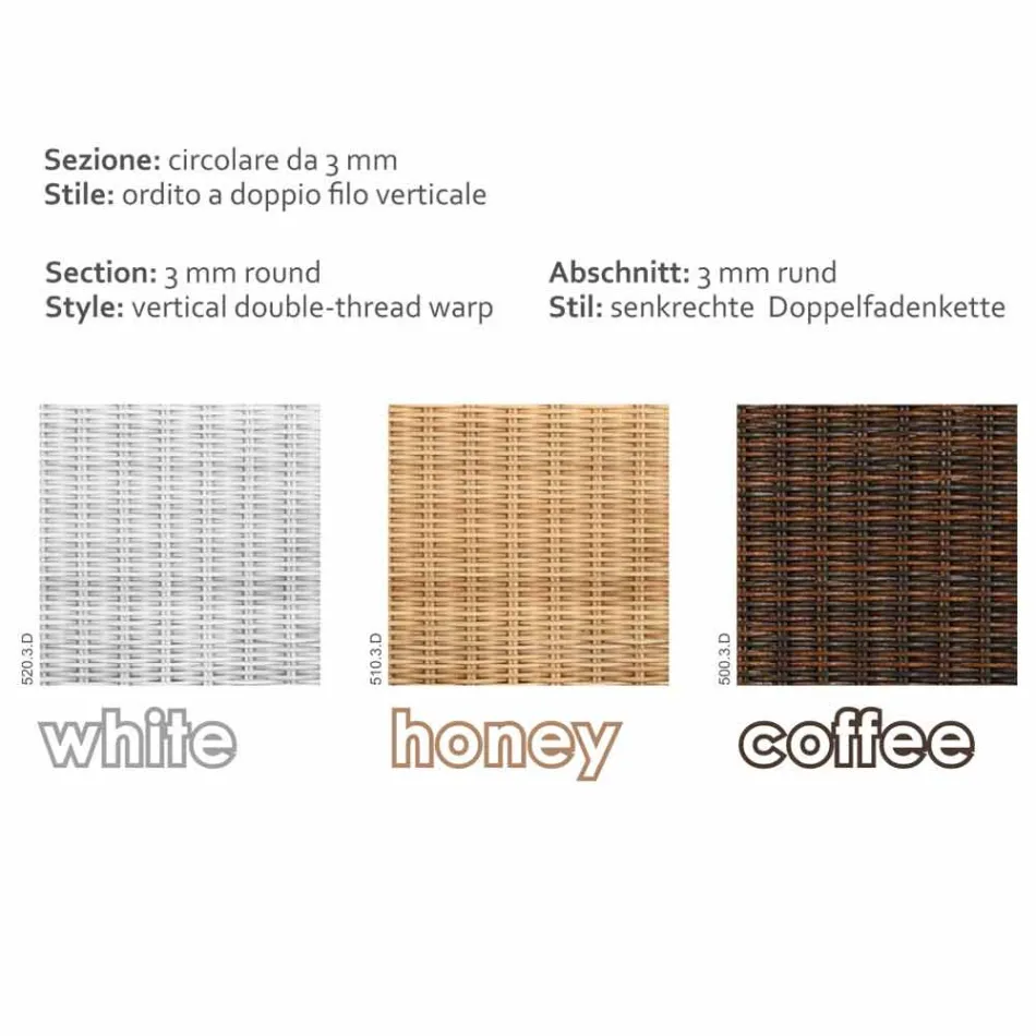 Coffee Garden 56x56 cm de polietileno tejido a mano Chad viadurini