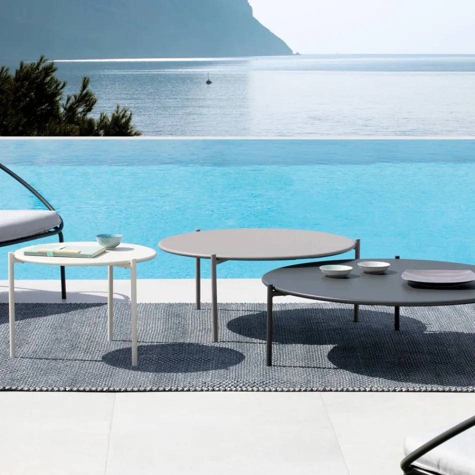 Mesa de centro de jardín en acero de varios tamaños Made in Italy - Sansa viadurini