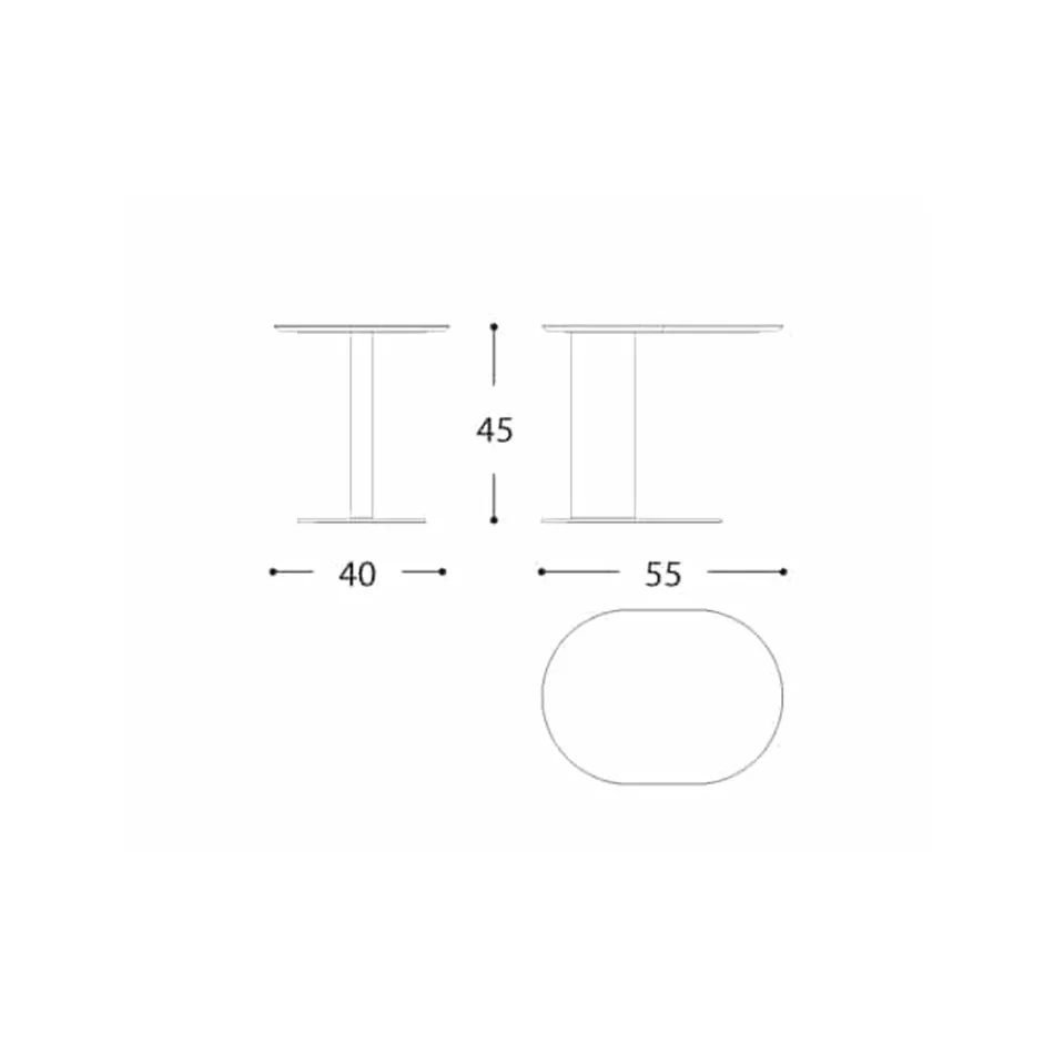 Mesa de centro de jardín de aluminio Made in Italy - Plinto by Varaschin viadurini
