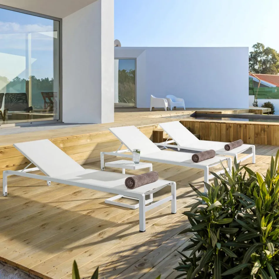 Mesa de centro de jardín de aluminio pintado, Homemotion, 2 piezas - Rodric viadurini